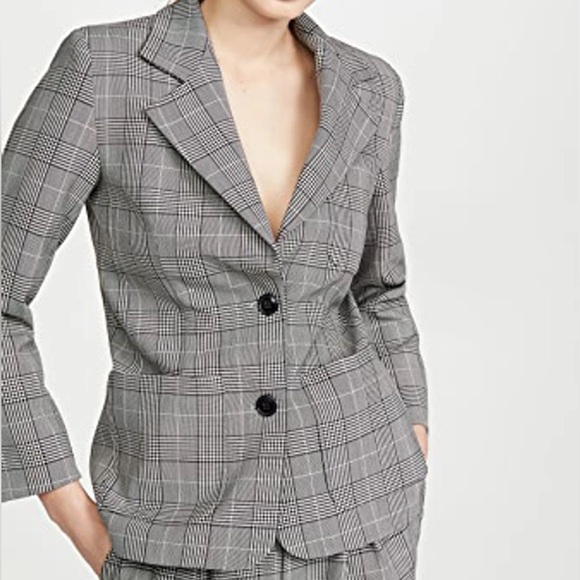 Ganni Prince of Wales Checked Woven Blazer - Picture 5 of 9